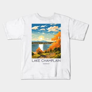 A Pop Art Travel Print of Lake Champlain - Vermont - US Kids T-Shirt